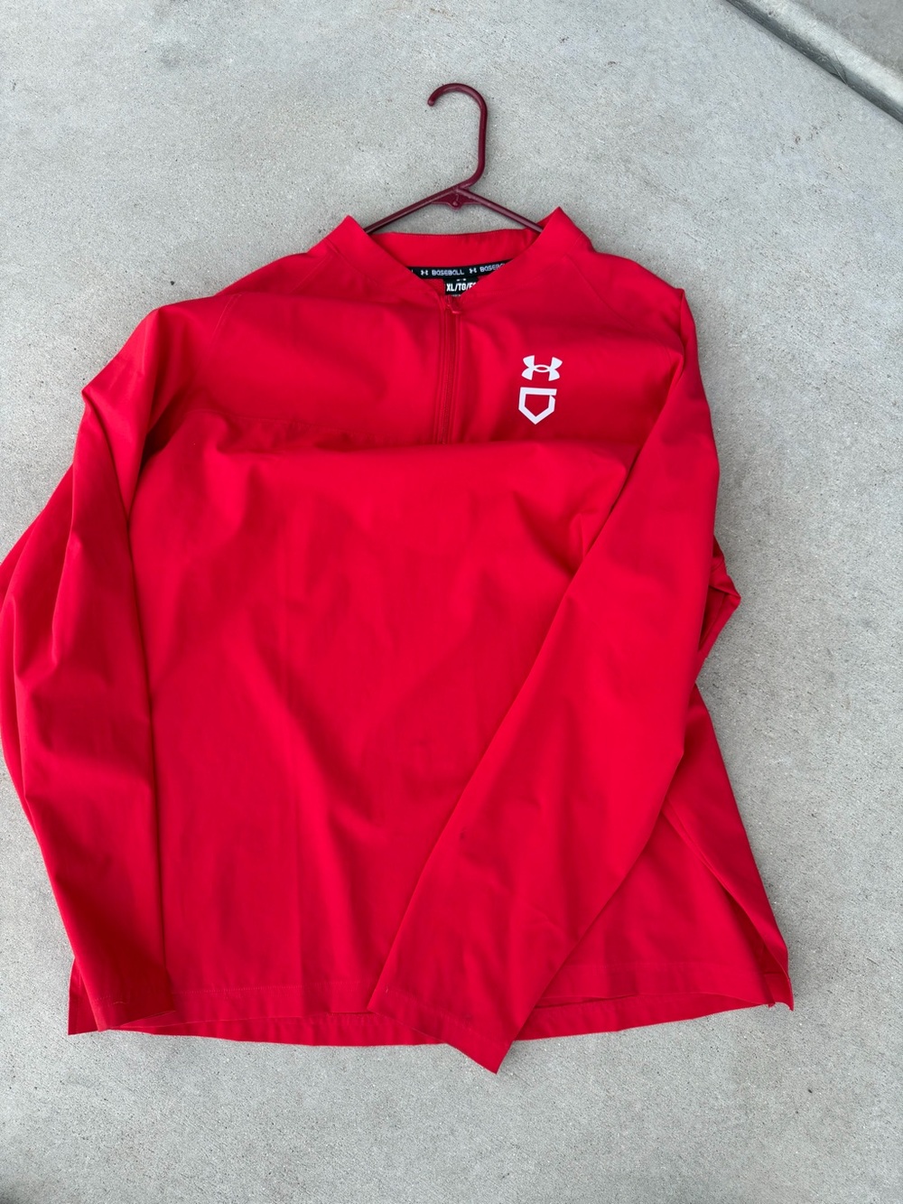 Under Armour Men's Bright Red Long Sleeve Quarter-Zip Pullover
